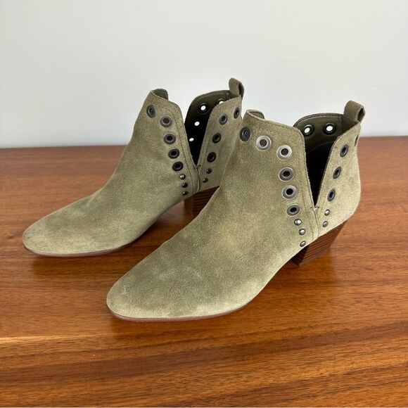 Sam Edelman Olive Green / Grey Suede Ankle Bootie, 7.5 - Picture 3 of 8